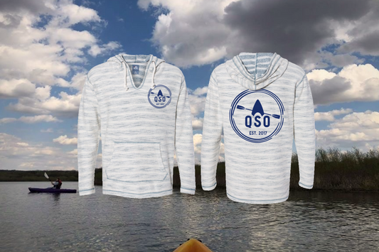 QSO Baja French Terry V-Neck Hooded Pullover!